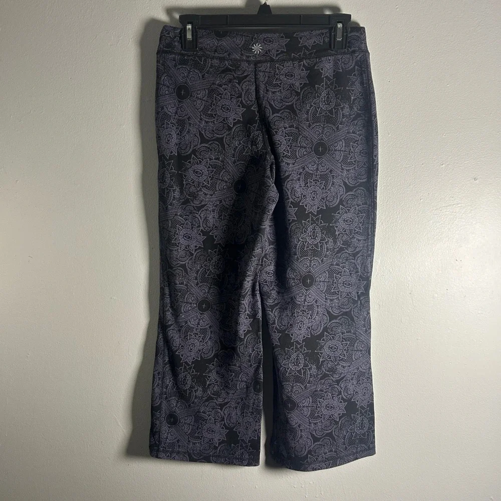 Athleta Black‎ Paisley Print Bootcut Yoga Pants Women's Size Small